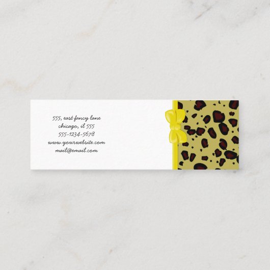 Leopard Print, luipspuiten, bruine luipaard Mini Visitekaartje (Achterkant)