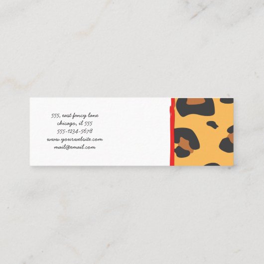 Leopard Print, luipspuiten, bruine luipaard Mini Visitekaartje (Achterkant)
