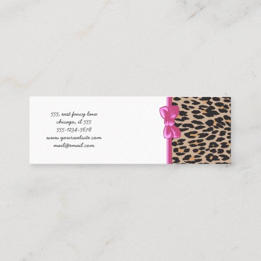 Leopard Print, luipspuiten, bruine luipaard Mini Visitekaartje (Achterkant)