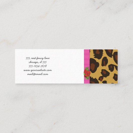 Leopard Print, luipspuiten, bruine luipaard Mini Visitekaartje (Achterkant)