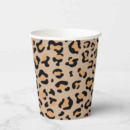 Leopard Print, luipspuiten, bruine luipaard Papieren Bekers (Achterkant)