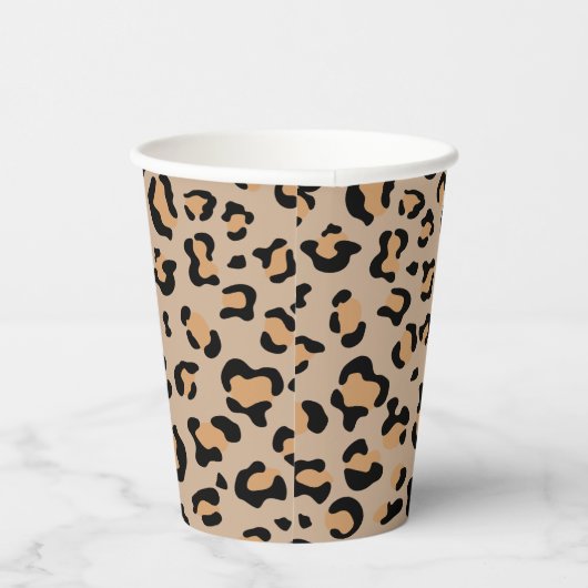 Leopard Print, luipspuiten, bruine luipaard Papieren Bekers (Rechts)