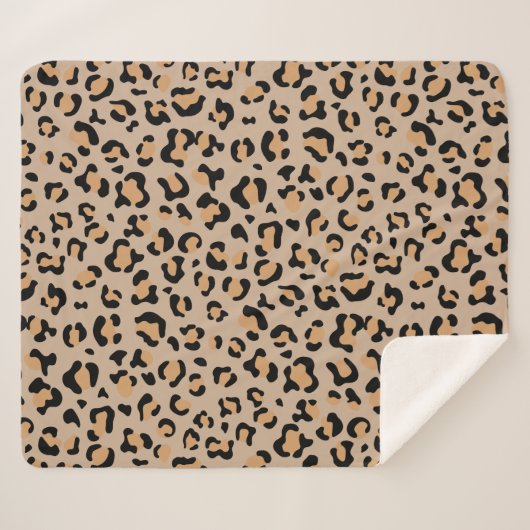 Leopard Print, luipspuiten, bruine luipaard Sherpa Deken (Voorkant (horizontaal))