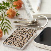 Leopard Print, luipspuiten, bruine luipaard Sleutelhanger (Voorkant Rechts)