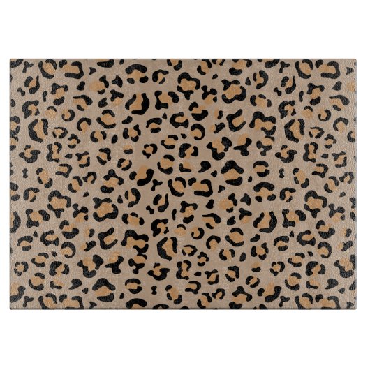 Leopard Print, luipspuiten, bruine luipaard Snijplank (Voorkant)