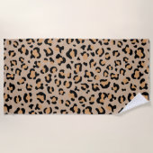 Leopard Print, luipspuiten, bruine luipaard Strandlaken (Voorkant)