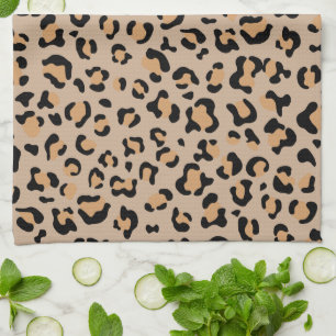 Leopard Print, luipspuiten, bruine luipaard Theedoek