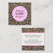 Leopard Print, luipspuiten, bruine luipaard Vierkante Visitekaartje (Voorkant / Achterkant)