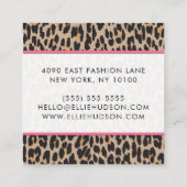 Leopard Print, luipspuiten, bruine luipaard Vierkante Visitekaartje (Achterkant)