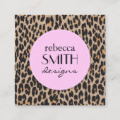 Leopard Print, luipspuiten, bruine luipaard Vierkante Visitekaartje (Voorkant)