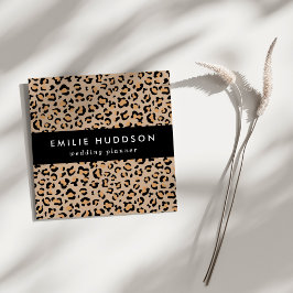 Leopard Print, luipspuiten, bruine luipaard Vierkante Visitekaartje