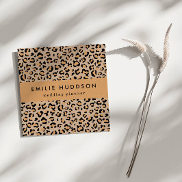 Leopard Print, luipspuiten, bruine luipaard Vierkante Visitekaartje