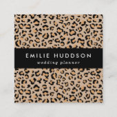 Leopard Print, luipspuiten, bruine luipaard Vierkante Visitekaartje (Voorkant)