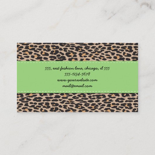 Leopard Print, luipspuiten, bruine luipaard Visitekaartje (Achterkant)