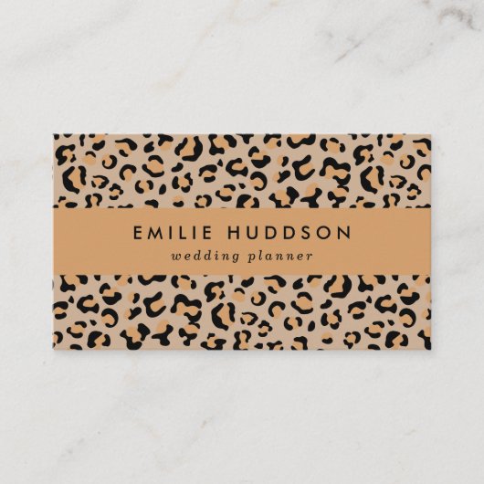 Leopard Print, luipspuiten, bruine luipaard Visitekaartje (Voorkant)