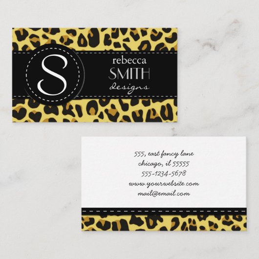 Leopard Print, luipspuiten, bruine luipaard Visitekaartje (Voorkant / Achterkant)