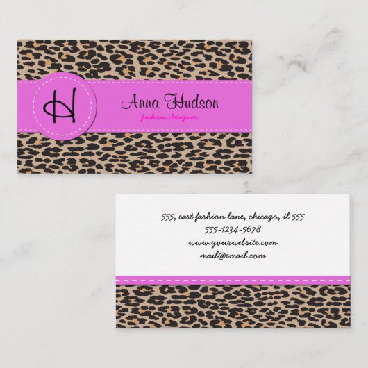 Leopard Print, luipspuiten, bruine luipaard Visitekaartje (Voorkant / Achterkant)