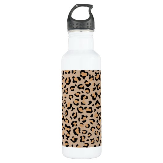 Leopard Print, luipspuiten, bruine luipaard Waterfles (Voorkant)