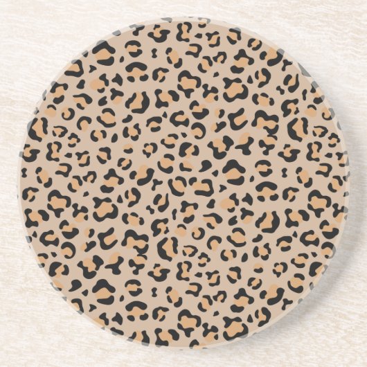Leopard Print, luipspuiten, bruine luipaard Zandsteen Onderzetter (Voorkant)