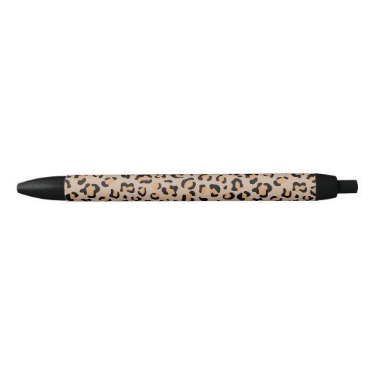Leopard Print, luipspuiten, bruine luipaard Zwarte Inkt Pen (Voorkant)