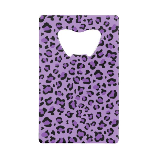 Leopard Print, luipspuiten, Paarse luipaard Creditkaart Flessenopener (Voorkant)