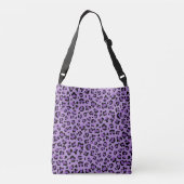 Leopard Print, luipspuiten, Paarse luipaard Crossbody Tas (Achterkant)