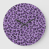 Leopard Print, luipspuiten, Paarse luipaard Grote Klok (Voorkant)