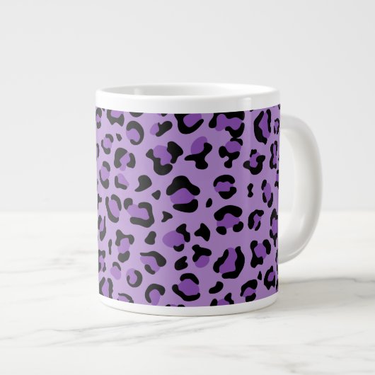 Leopard Print, luipspuiten, Paarse luipaard Grote Koffiekop (Voorkant rechts)