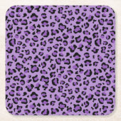 Leopard Print, luipspuiten, Paarse luipaard Kartonnen Onderzetters (Voorkant)