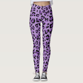 Leopard Print, luipspuiten, Paarse luipaard Leggings