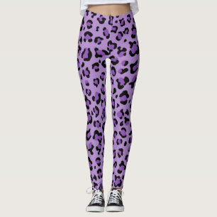 Leopard Print, luipspuiten, Paarse luipaard Leggings
