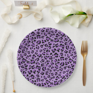 Leopard Print, luipspuiten, Paarse luipaard Papieren Bordje