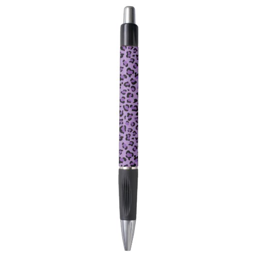 Leopard Print, luipspuiten, Paarse luipaard Pen (Voorkant Verticaal)