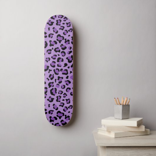 Leopard Print, luipspuiten, Paarse luipaard Persoonlijk Skateboard (Muurkunst)