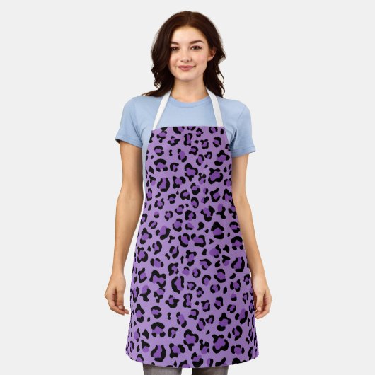 Leopard Print, luipspuiten, Paarse luipaard Schort (Gedragen)
