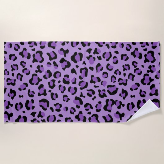 Leopard Print, luipspuiten, Paarse luipaard Strandlaken (Voorkant)