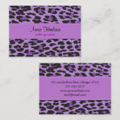 Leopard Print, luipspuiten, Paarse luipaard Visitekaartje (Voorkant / Achterkant)