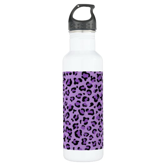 Leopard Print, luipspuiten, Paarse luipaard Waterfles (Voorkant)