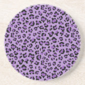 Leopard Print, luipspuiten, Paarse luipaard Zandsteen Onderzetter (Voorkant)