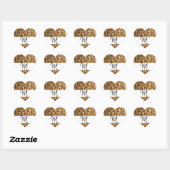 Leopard Print M monogram initiaal koopwaar Hart Sticker (Vel)