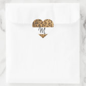 Leopard Print M monogram initiaal koopwaar Hart Sticker (Tas)