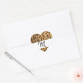 Leopard Print M monogram initiaal koopwaar Hart Sticker (Envelop)