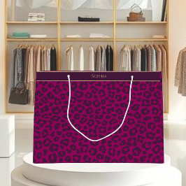 Leopard Print-Magenta Groot Cadeauzakje