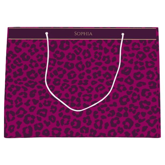 Leopard Print-Magenta Groot Cadeauzakje (Voorkant)