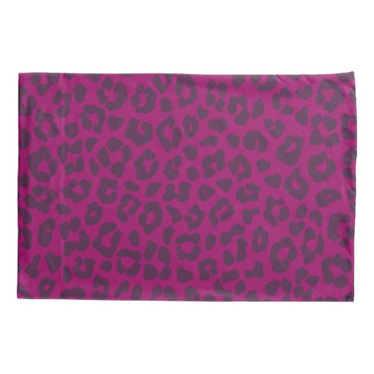 Leopard-Print Magenta- Kussensloop (Achterkant)