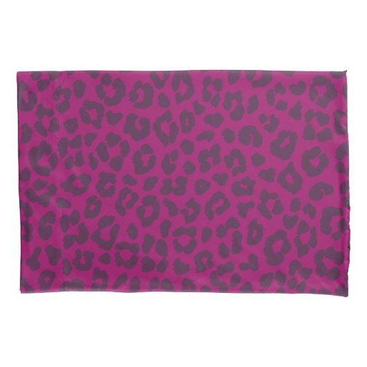 Leopard-Print Magenta- Kussensloop (Voorkant)