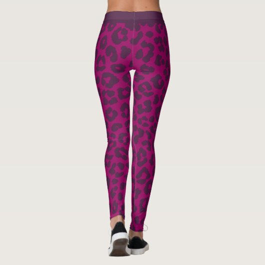 Leopard Print-Magenta Leggings (Achterkant)