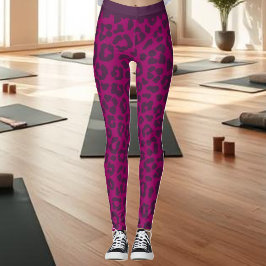 Leopard Print-Magenta Leggings