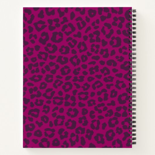 Leopard Print-Magenta Notitieboek (Achterkant)