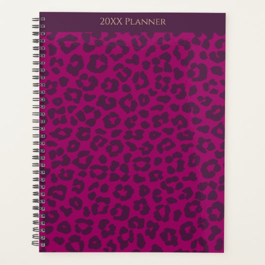 Leopard Print-Magenta Planner (Voorkant)